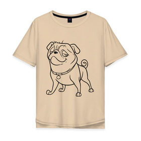 Мужская футболка хлопок Oversize с принтом Мопс , 100% хлопок | свободный крой, круглый ворот, “спинка” длиннее передней части | the nut job | белка | зайка | мопс | мультик | мультфильм | пес | реальная белка | собака