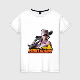 Женская футболка хлопок с принтом Point Blank , 100% хлопок | прямой крой, круглый вырез горловины, длина до линии бедер, слегка спущенное плечо | point blank | поинт блэнк