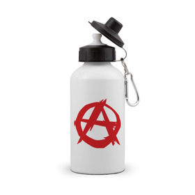 Бутылка спортивная с принтом Анархист , металл | емкость — 500 мл, в комплекте две пластиковые крышки и карабин для крепления | анархия | мама