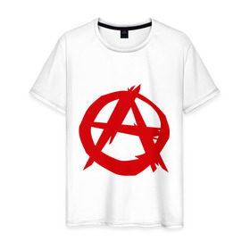 Мужская футболка хлопок с принтом Анархист , 100% хлопок | прямой крой, круглый вырез горловины, длина до линии бедер, слегка спущенное плечо. | Тематика изображения на принте: анархия | мама