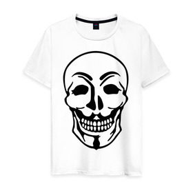 Мужская футболка хлопок с принтом Анонимус - череп , 100% хлопок | прямой крой, круглый вырез горловины, длина до линии бедер, слегка спущенное плечо. | скелет