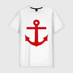 Мужская футболка премиум с принтом Якорь , 92% хлопок, 8% лайкра | приталенный силуэт, круглый вырез ворота, длина до линии бедра, короткий рукав | anchor | captain | sailor | вмф | волна | девушке | капитан | корабль | любимому | матрос | море | моряк | моряку | мужчине | палуба | парню | подарок | штиль | шторм | якорь