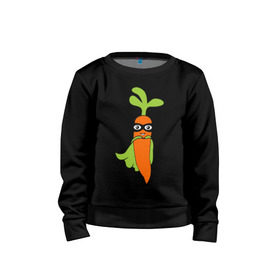 Детский свитшот хлопок с принтом Супер-морковь , 100% хлопок | круглый вырез горловины, эластичные манжеты, пояс и воротник | супергерой