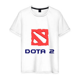Мужская футболка хлопок с принтом Dota 2 logo , 100% хлопок | прямой крой, круглый вырез горловины, длина до линии бедер, слегка спущенное плечо. | Тематика изображения на принте: 