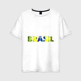 Женская футболка хлопок Oversize с принтом BRASIL 2014 , 100% хлопок | свободный крой, круглый ворот, спущенный рукав, длина до линии бедер
 | бразилия