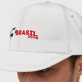 Кепка снепбек с прямым козырьком с принтом BRASIL 2014 , хлопок 100% |  | Тематика изображения на принте: бразилия