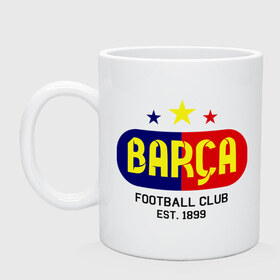 Кружка с принтом Barcelona Football club , керамика | объем — 330 мл, диаметр — 80 мм. Принт наносится на бока кружки, можно сделать два разных изображения | barca | barcelona | club | football | барселона | клуб | футбол