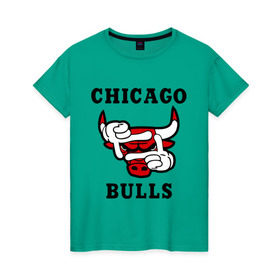 Женская футболка хлопок с принтом Chicago Bulls Swag , 100% хлопок | прямой крой, круглый вырез горловины, длина до линии бедер, слегка спущенное плечо | bulls | chicago | new | swag | буллс | чикаго