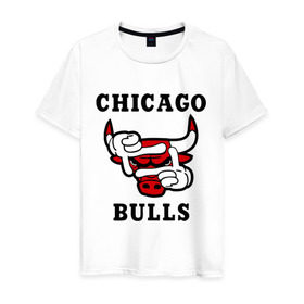 Мужская футболка хлопок с принтом Chicago Bulls Swag , 100% хлопок | прямой крой, круглый вырез горловины, длина до линии бедер, слегка спущенное плечо. | bulls | chicago | new | swag | буллс | чикаго