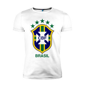 Мужская футболка премиум с принтом Сборная Бразилии по футболу , 92% хлопок, 8% лайкра | приталенный силуэт, круглый вырез ворота, длина до линии бедра, короткий рукав | бразилия
