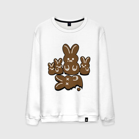 Мужской свитшот хлопок с принтом Шоколадные кролики , 100% хлопок |  | chocolate | death | rabbit | еда | зайцы | заяц | зверь | кролик | шоколад
