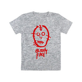 Детская футболка хлопок с принтом Bloody face , 100% хлопок | круглый вырез горловины, полуприлегающий силуэт, длина до линии бедер | Тематика изображения на принте: 
