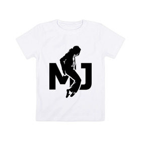Детская футболка хлопок с принтом Майкл Джексон , 100% хлопок | круглый вырез горловины, полуприлегающий силуэт, длина до линии бедер | jackson | king | michael | music | pop | джексон | джэксон | король | майкл | музыка | поп | попса
