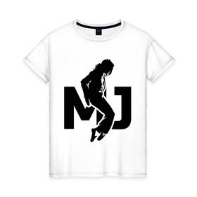 Женская футболка хлопок с принтом Майкл Джексон , 100% хлопок | прямой крой, круглый вырез горловины, длина до линии бедер, слегка спущенное плечо | jackson | king | michael | music | pop | джексон | джэксон | король | майкл | музыка | поп | попса