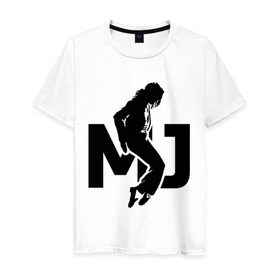 Мужская футболка хлопок с принтом Майкл Джексон , 100% хлопок | прямой крой, круглый вырез горловины, длина до линии бедер, слегка спущенное плечо. | jackson | king | michael | music | pop | джексон | джэксон | король | майкл | музыка | поп | попса