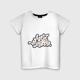 Детская футболка хлопок с принтом Arctic monkeys logo , 100% хлопок | круглый вырез горловины, полуприлегающий силуэт, длина до линии бедер | arctic monkeys