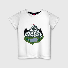 Детская футболка хлопок с принтом Arctic monkeys mountain , 100% хлопок | круглый вырез горловины, полуприлегающий силуэт, длина до линии бедер | arctic monkeys
