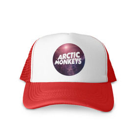Кепка тракер с сеткой с принтом Arctic monkeys space logo , трикотажное полотно; задняя часть — сетка | длинный козырек, универсальный размер, пластиковая застежка | arctic monkeys