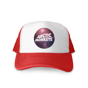 Кепка тракер с сеткой с принтом Arctic monkeys space logo , трикотажное полотно; задняя часть — сетка | длинный козырек, универсальный размер, пластиковая застежка | Тематика изображения на принте: arctic monkeys