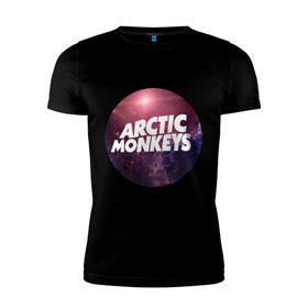 Мужская футболка премиум с принтом Arctic monkeys space logo , 92% хлопок, 8% лайкра | приталенный силуэт, круглый вырез ворота, длина до линии бедра, короткий рукав | arctic monkeys