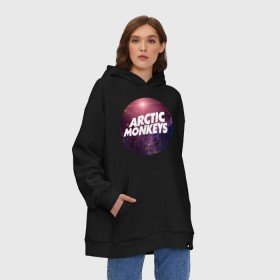 Худи SuperOversize хлопок с принтом Arctic monkeys space logo , 70% хлопок, 30% полиэстер, мягкий начес внутри | карман-кенгуру, эластичная резинка на манжетах и по нижней кромке, двухслойный капюшон
 | arctic monkeys