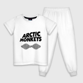 Детская пижама хлопок с принтом Arctic monkeys wave , 100% хлопок |  брюки и футболка прямого кроя, без карманов, на брюках мягкая резинка на поясе и по низу штанин
 | arctic monkeys