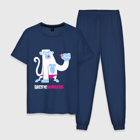 Мужская пижама хлопок с принтом Arctic monkeys , 100% хлопок | брюки и футболка прямого кроя, без карманов, на брюках мягкая резинка на поясе и по низу штанин
 | арктик манкис | меломанам