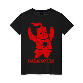 Женская футболка хлопок с принтом Dark Souls , 100% хлопок | прямой крой, круглый вырез горловины, длина до линии бедер, слегка спущенное плечо | dark souls