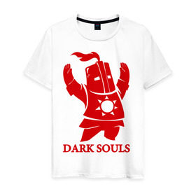 Мужская футболка хлопок с принтом Dark Souls , 100% хлопок | прямой крой, круглый вырез горловины, длина до линии бедер, слегка спущенное плечо. | dark souls