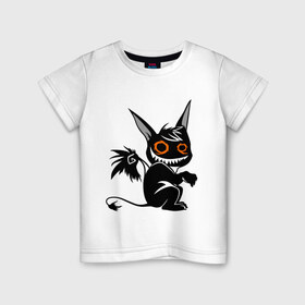 Детская футболка хлопок с принтом Маленький демон , 100% хлопок | круглый вырез горловины, полуприлегающий силуэт, длина до линии бедер | крылья