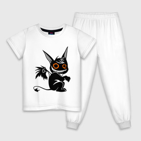 Детская пижама хлопок с принтом Маленький демон , 100% хлопок |  брюки и футболка прямого кроя, без карманов, на брюках мягкая резинка на поясе и по низу штанин
 | крылья
