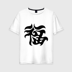 Женская футболка хлопок Oversize с принтом Японский иероглиф - Удача , 100% хлопок | свободный крой, круглый ворот, спущенный рукав, длина до линии бедер
 | иероглиф | каллиграфия | китай | удача | япония
