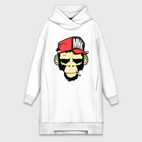 Платье-худи хлопок с принтом Monkey Swag ,  |  | cap | hat | head | mnk | monkey | swag | голова | кепка | мартышка | обезьяна | свэг