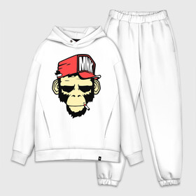 Мужской костюм хлопок OVERSIZE с принтом Monkey Swag ,  |  | Тематика изображения на принте: cap | hat | head | mnk | monkey | swag | голова | кепка | мартышка | обезьяна | свэг