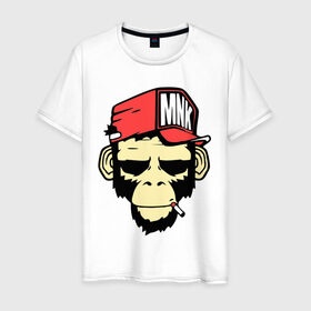 Мужская футболка хлопок с принтом Monkey Swag , 100% хлопок | прямой крой, круглый вырез горловины, длина до линии бедер, слегка спущенное плечо. | cap | hat | head | mnk | monkey | swag | голова | кепка | мартышка | обезьяна | свэг