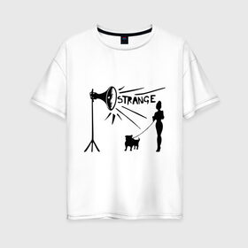 Женская футболка хлопок Oversize с принтом Depeche mode strange , 100% хлопок | свободный крой, круглый ворот, спущенный рукав, длина до линии бедер
 | depeche mode | депеш мод | дипи шмот | меломанам | музыка