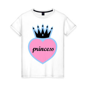 Женская футболка хлопок с принтом Princess , 100% хлопок | прямой крой, круглый вырез горловины, длина до линии бедер, слегка спущенное плечо | 
