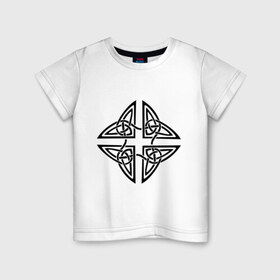 Детская футболка хлопок с принтом Кельтский орнамент , 100% хлопок | круглый вырез горловины, полуприлегающий силуэт, длина до линии бедер | 