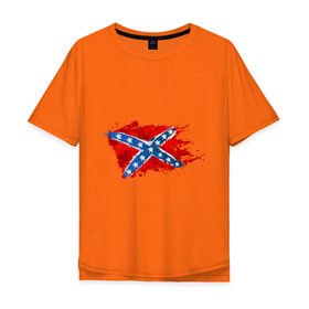 Мужская футболка хлопок Oversize с принтом Конфедерация брызги , 100% хлопок | свободный крой, круглый ворот, “спинка” длиннее передней части | америка | звезды | конфедеративные штаты америки | конфедерация | орел | патриоты | символика | сша | туристам | флаг