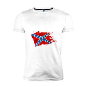 Мужская футболка премиум с принтом Конфедерация брызги , 92% хлопок, 8% лайкра | приталенный силуэт, круглый вырез ворота, длина до линии бедра, короткий рукав | америка | звезды | конфедеративные штаты америки | конфедерация | орел | патриоты | символика | сша | туристам | флаг