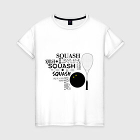 Женская футболка хлопок с принтом SQUASH , 100% хлопок | прямой крой, круглый вырез горловины, длина до линии бедер, слегка спущенное плечо | 