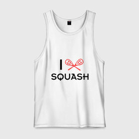 Мужская майка хлопок с принтом I LOVE SQUASH , 100% хлопок |  | Тематика изображения на принте: squash | ракетка | сквош