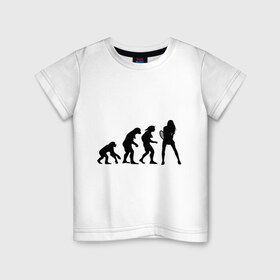 Детская футболка хлопок с принтом Tennis evolution , 100% хлопок | круглый вырез горловины, полуприлегающий силуэт, длина до линии бедер | ракетка | тенис | теннис | теннисист
