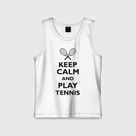 Детская майка хлопок с принтом Play tennis ,  |  | Тематика изображения на принте: ракетка | тенис | теннис | теннисист