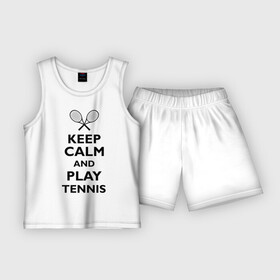 Детская пижама с шортами хлопок с принтом Play tennis ,  |  | Тематика изображения на принте: ракетка | тенис | теннис | теннисист