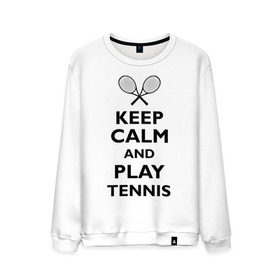 Мужской свитшот хлопок с принтом Play tennis , 100% хлопок |  | ракетка | тенис | теннис | теннисист