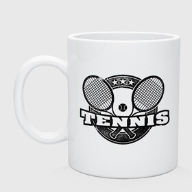 Кружка с принтом Tennis , керамика | объем — 330 мл, диаметр — 80 мм. Принт наносится на бока кружки, можно сделать два разных изображения | ракетка | тенис | теннис | теннисист