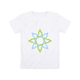Детская футболка хлопок с принтом Кельтское солнце , 100% хлопок | круглый вырез горловины, полуприлегающий силуэт, длина до линии бедер | кельт | солнце | трайбл | узор