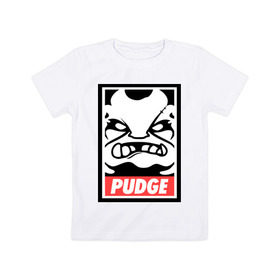 Детская футболка хлопок с принтом Pudge Dota2 , 100% хлопок | круглый вырез горловины, полуприлегающий силуэт, длина до линии бедер | dota | obey | pudge | дота | пудж