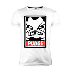 Мужская футболка премиум с принтом Pudge Dota2 , 92% хлопок, 8% лайкра | приталенный силуэт, круглый вырез ворота, длина до линии бедра, короткий рукав | dota | obey | pudge | дота | пудж